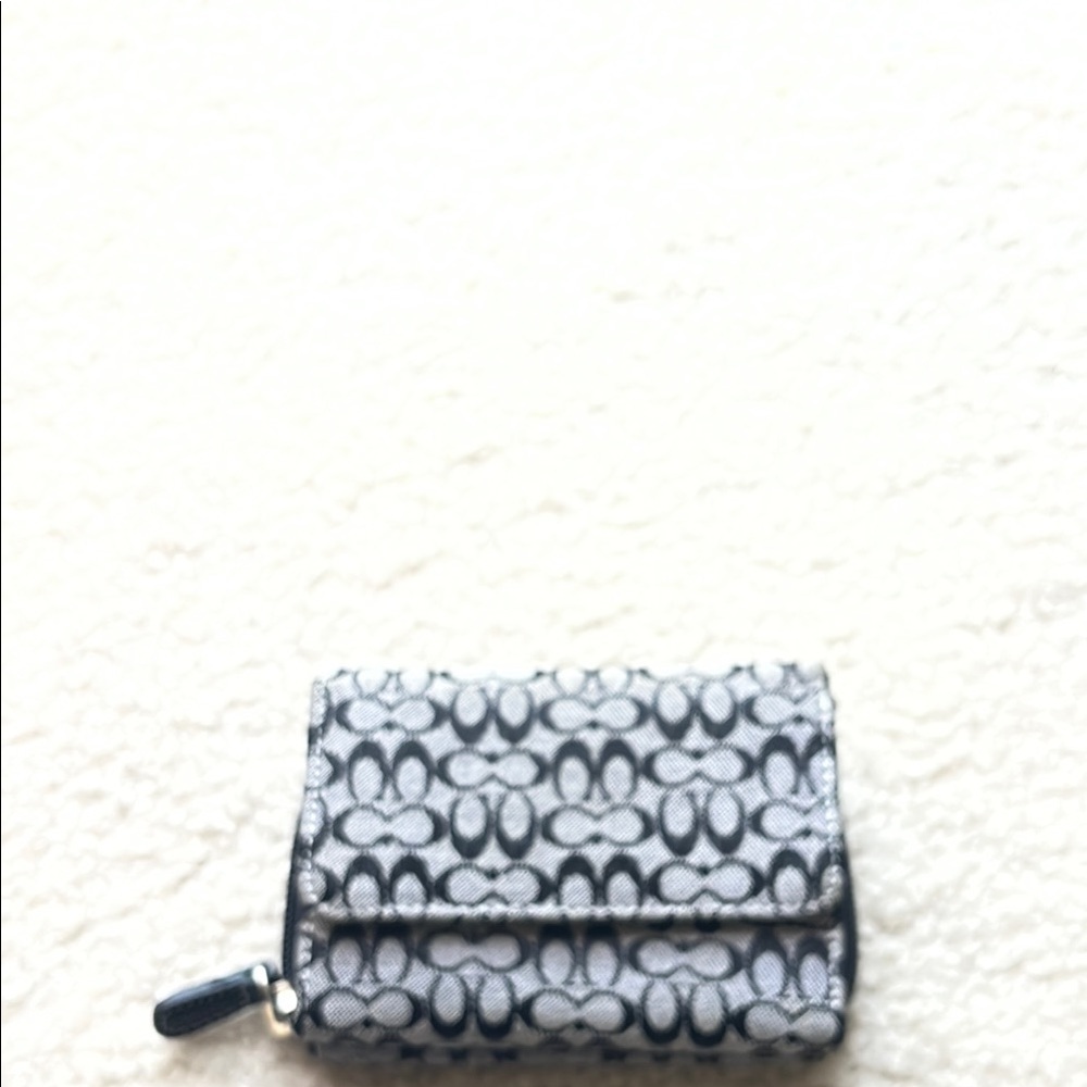 Coach Monogram Wallet - Black and White